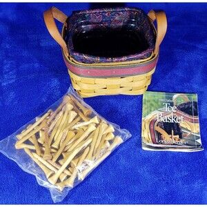 Longaberger 1999 Father's Day Tee Basket Set Liner, Protector, and Golf Tees